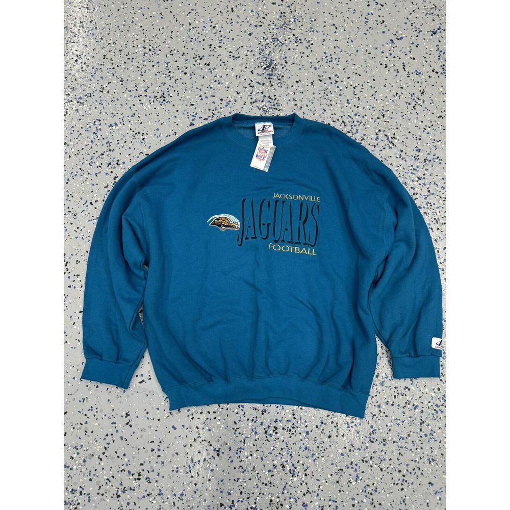 Vintage 90s Jacksonville Jaguars Crewneck Sweatshirt Logo Athletic 2XL New‎ NWT